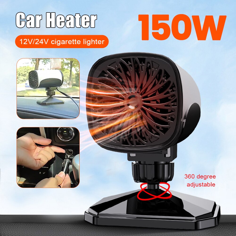 Dropship 24V 150W Portable Car Heater Heating Fan 2 In 1 Defroster Defogger  Demister Windshield Heater Automotive Cooling Fan With 360°Rotating Base to  Sell Online at a Lower Price